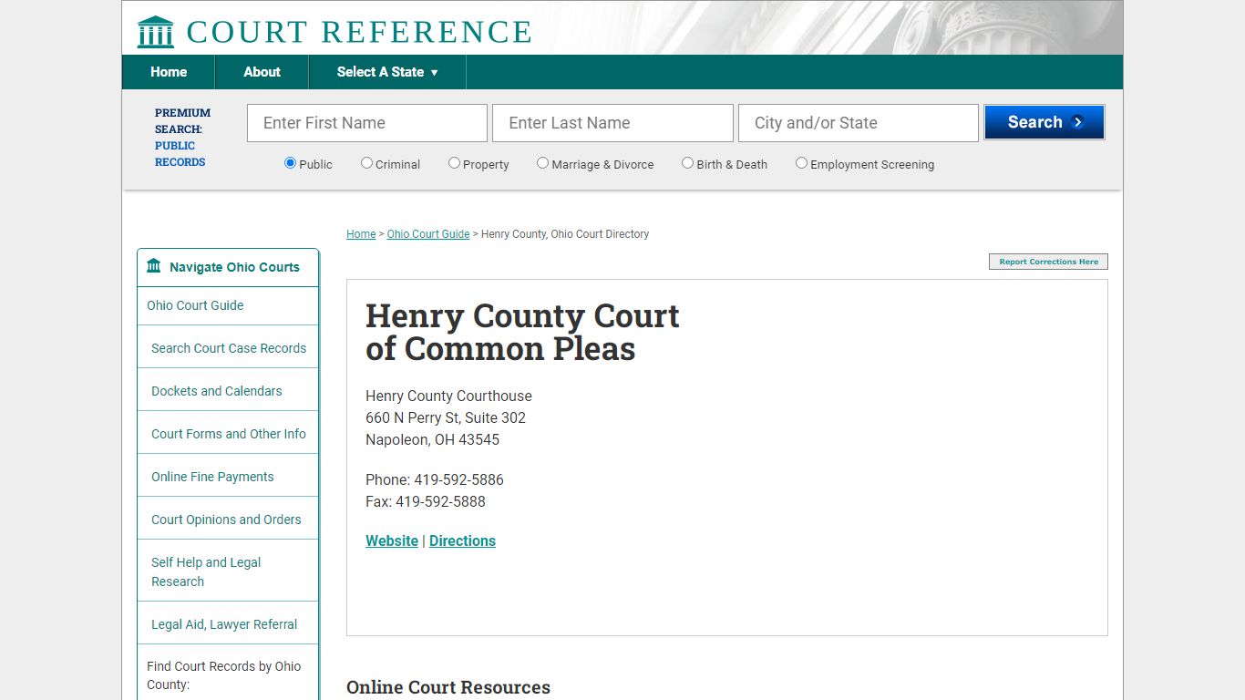 Henry County Court of Common Pleas